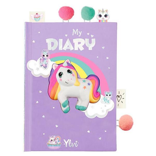 Un jurnal DIY Setul de Ylvi include un notebook cu puncte fine la interior 3 capse cu pom-poms dragut 1 creion cu topper stea 1 dozator cu 4 benzi decorative si o multime de autocolante dragute din lumea magica a unicornului NayaAtrage atentia absoluta figura unicornului 3D de pe coperta cartii
