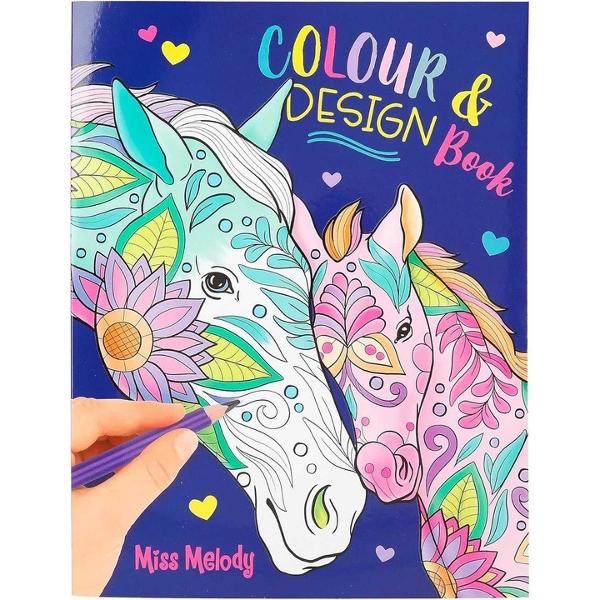 Cu cartea de colorat Miss Melody fetele pot crea motive frumoase si pot lasa imaginatia sa zboare Pe cele 40 de pagini se gasesc diferite modele si desene pe care le pot picta in functie de starea lor de spiritCartea de colorat de inalta calitate cu o coperta flexibila are dimensiunile aproximative de 28 x 215 x 08 cm si este potrivita pentru activitati creative de agrement