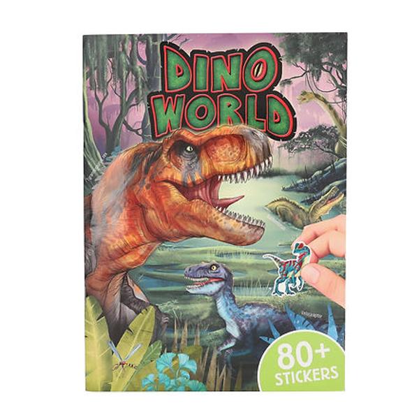 Autocolant dinozaur distractiv Cartea de 20 de pagini de la Dino World are motive grozave de fundal 4 pagini de autocolante de hartie si 2 pagini de autocolante din spuma