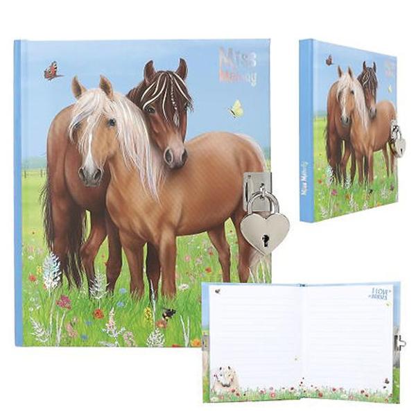 Pentru secrete si ganduri jurnalul domnisoarei Melody cu un castel dragut In forma de inima si motive mari de cai pe o pajiste cu flori colorate In fata si In spate are 192 de pagini interioare fine si ilustrate cu dragoste