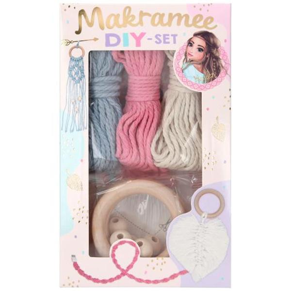 Tendin&539;a absolut&259; DIY macram&eacute; Setul de lucru de la TOPModel cu 3 bile de sfoar&259; de 8 m fiecare &537;i 3 mm grosime &icirc;n albastru roz &537;i natural &537;i cu instruc&539;iuni pas cu pas