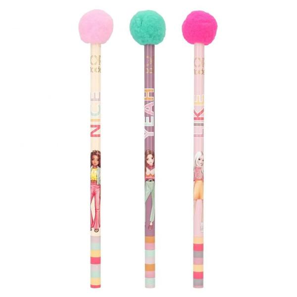 Creioanele super dr&259;gu&539;e cu pompom sunt disponibil &icirc;n trei modele creion roz cu pompom roz neon &537;i inscrip&539;ie Like creion galben cu pompom roz &537;i inscrip&539;ie Nice &537;i creion mov cu pompom verde &537;i inscrip&539;ie da Mina HBPret per bucata Nu se poate alege modelul sau culoarea