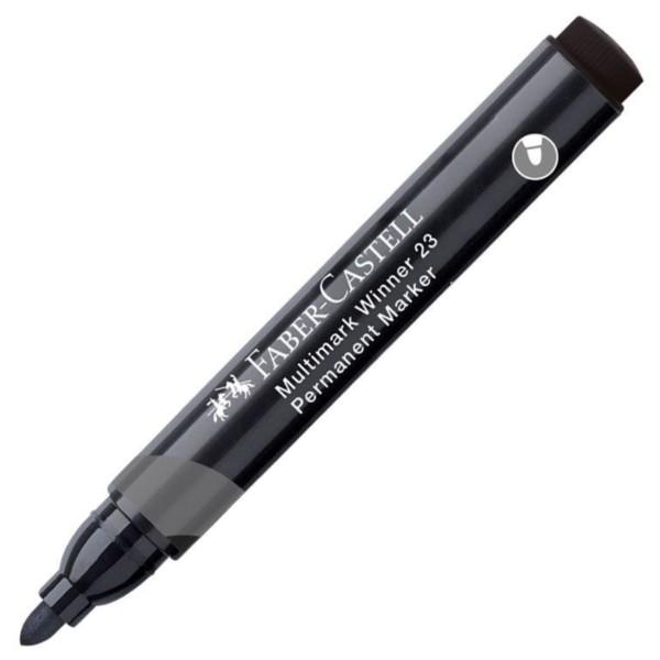Marker permanent varf rotund FABER-CASTELL Multimark Winner 23 - negru&nbsp;Markerele se gasesc intr-o gama foarte variata permanente nepermanente evidentiatoare cu vopsea&nbsp;Alegeti modelul in functie de suprafata pe care doriti sa il folositi si rolul acestuia&nbsp;Un marker permanent este potrivit pentru a scrie pe suprafete de pe care nu doriti sa se mai stearga metal sticla plastic Modelul de marker permanent 