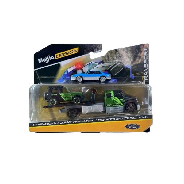 Set Elite Transport Camion Transportator si Masinuta Metalica scara 1 la 64 conceput pentru colectionari si pasionatii de vehicule clasice dar si pentru copii care apreciaza jocul realist Include un camion de tractare si un autoturism ambele realizate din metal cu elemente din plastic pentru un echilibru optim intre rezistenta si detaliu Modelul impresioneaza prin finisaje atent realizate detalii autentice si elemente functionale care reproduc fidel scenarii reale de transport si 