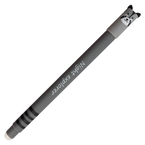 Rollerul cu gel &bdquo;Animal erase it&rdquo; motiv raton functioneaza cu cerneala albastra speciala termosensibila ce se sterge prin frecarea cu capatul celalalt al rollerului Grosimea liniei de scriere e de 07 mm A nu se utiliza pe documente legale La temperaturi mai mari de  60&deg;C cerneala dispare