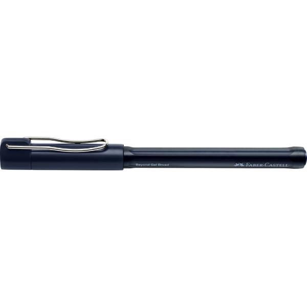 Pix cu gel 1mm Beyond Faber-Castell Zona de prindere cauciucata pentru scriere confortabila Corp transparent pentru verificarea rapida a nivelului de cerneala Varf de 1mm cu linia de scriere de 06mm Cerneala de culoare albastra rezistenta la documente Clips metalic durabil si flexibil Realizat din 74 plastic reciclat Reincarcabil