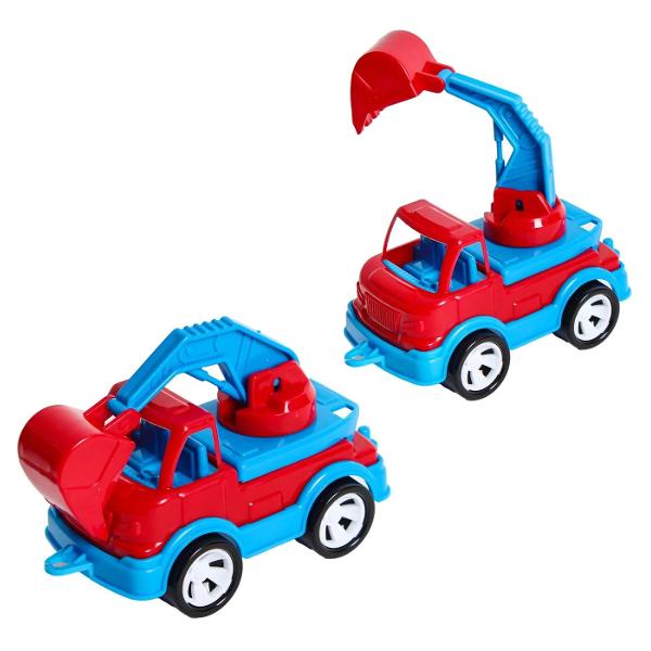 Excavatorul Mini Matik este o jucarie compacta si atractiva perfecta pentru copiii pasionati de utilaje de constructii Modelul este echipat cu brat si cupa mobile oferind un joc realist si captivant Datorita dimensiunii sale reduse excavatorul poate fi luat cu usurinta oriunde acasa in curte sau la locul de joaca Joaca stimuleaza imaginatia dezvolta motricitatea fina si coordonarea miscarilor Caracteristici tip excavator culoare albastru si rosu brat si cupa mobile dimensiuni 
