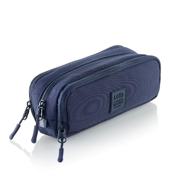 &nbsp;Penar neechipat cu 3 compartimente din materiale reciclate Miquelrius Raw Navy MR 19873
