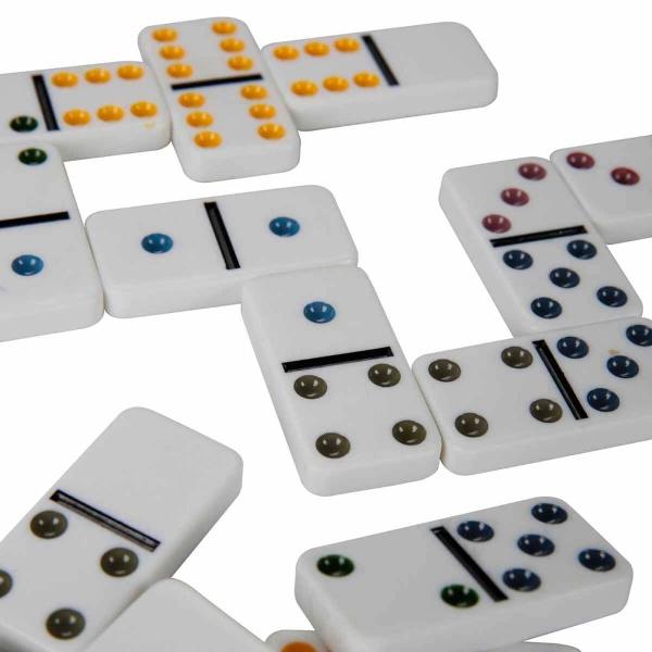 Varsta recomandata 14 ani Numar jucatori 2 - 4Dimensiuni produs ambalat 20 x 12 x 4 cmGreutate produs ambalat 047 kgDistreaza-te alaturi de familie si prieteni cu acest set clasic de domino ideal pentru seri pline de voie buna Jocul contine 28 de piese in 6 culori diferite numerotate de la 0 la 6 usor de recunoscut si de utilizatScopul jocului este simplu si captivant aranjeaza piesele astfel incat capetele cu acelasi numar de puncte sa se 