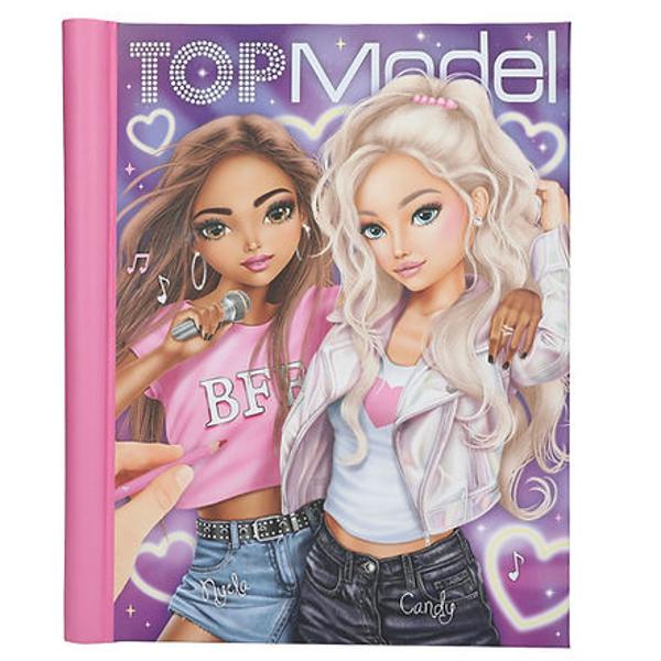 Cartea de colorat BFF de la TOPModel Punctul culminant prin simpla ap&259;sare a unui buton se aprind luminile LED de pe copert&259; &537;i se aude melodia TOPModel BEST FRIENDS aproximativ 20 de secunde &Icirc;n interior peste 40 de pagini spiralate cu imagini de colorat &537;i pagini de completat &icirc;i a&537;teapt&259; pe cei mai buni prieteni care vor s&259; se distreze De asemenea include 2 coli cu stickere cool