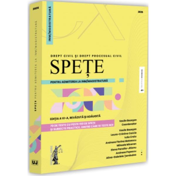 Conceput&259; ca un instrument de preg&259;tire temeinic&259; pentru probele de admitere la INM &537;i &icirc;n magistratur&259; lucrarea ofer&259; un cadru de lucru riguros &icirc;n care exerci&539;iul intelectual este dublat constant de aplica&539;ia practic&259; Prin structura sa ampl&259; reunind 70 de teste &537;i peste 150 de spe&539;e &537;i subiecte teoretico-practice dintre care 10 teste noi volumul urm&259;re&537;te s&259; acopere &icirc;ntr-o manier&259; 