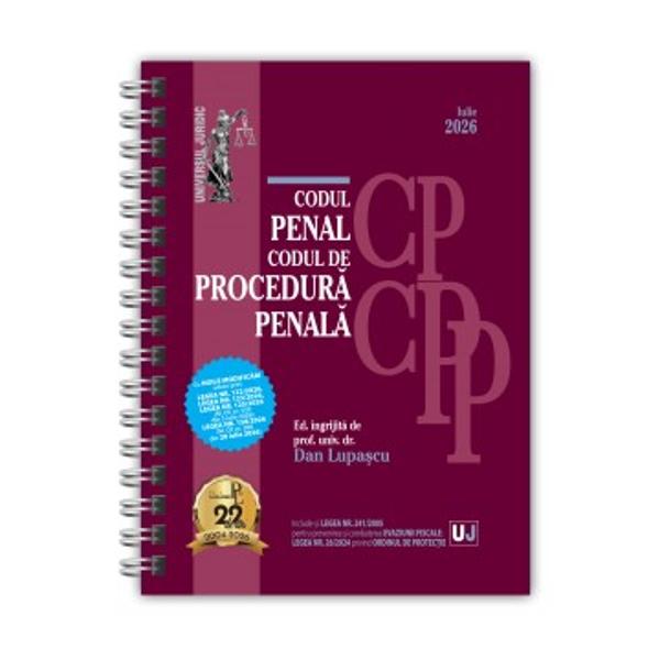 CODUL PENAL SI CODUL DE PROCEDURA PENALA IULIE 2026EDITIE SPIRALATALEGISLATIE CONSOLIDATA SI INDEX&nbsp;Cu&nbsp;NOILE MODIFICARI&nbsp;aduse prinLEGEA NR&nbsp;1222026&nbsp;LEGEA NR&nbsp;1232026&nbsp;LEGEA 