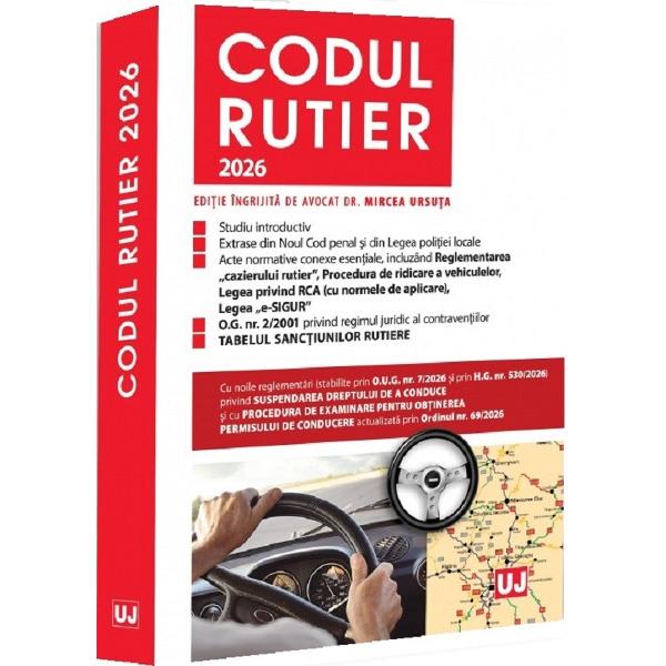 Cu noile reglement&259;ri stabilite prin OUG nr 72026 &537;i prin HG nr 5302026 privind Suspendarea dreptului de a conduce &537;i cu Procedura de examinare pentru ob&539;inerea permisului de conducere actualizat&259; prin Ordinul nr 692026 &bull; Studiu introductiv&bull; Extrase din Noul Cod penal &537;i din Legea poli&539;iei locale&bull; Acte normative conexe esen&539;iale incluz&acirc;nd reglementarea &bdquo;cazierului rutier&rdquo; 