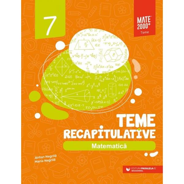 Seria de lucr&259;ri MATE 2000 TEME vine &238;n sprijinul elevilor &537;i profesorilor prin oferirea unui material didactic extrem de util pentru recapitularea sistematizarea &537;i consolidarea materiei parcurse de-a lungul anului &537;colar fiind un excelent instrument de antrenament asociat auxiliarelor Paralelei 45Lucr&259;rile au o structur&259; echilibrat&259; con&539;in exerci&539;ii &537;i probleme compuse pe diferite grade de dificultate &537;i cuprind 