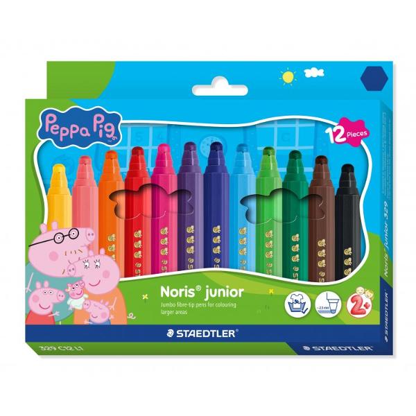 Carioca jumbo cu 12 culori Staedtler Noris Junior Peppa Pig ST-329-C12-L1