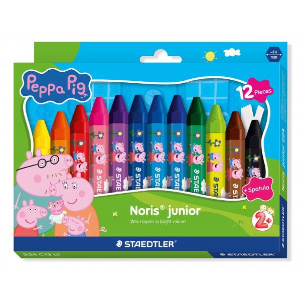 Creioane cerate cu 12 culori Staedtler Noris junior Peppa ST224 C12 L1