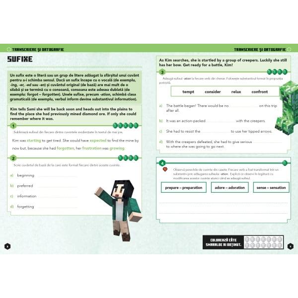 Transform&259; exersarea limbii engleze &icirc;ntr-o aventur&259; Minecraft cu misiuni provoc&259;ri &537;i recompense care fac &icirc;nv&259;&539;area mai atractiv&259;Creat special pentru copiii de 9 - 10 ani acest caiet de limba englez&259; Minecraft &icirc;i ajut&259; s&259; &icirc;&537;i consolideze cuno&537;tin&539;ele dob&acirc;ndite &icirc;n primii ani de studiu prin activit&259;&539;i integrate &icirc;n universul jocului preferat Pentru a-i ajuta pe eroii 