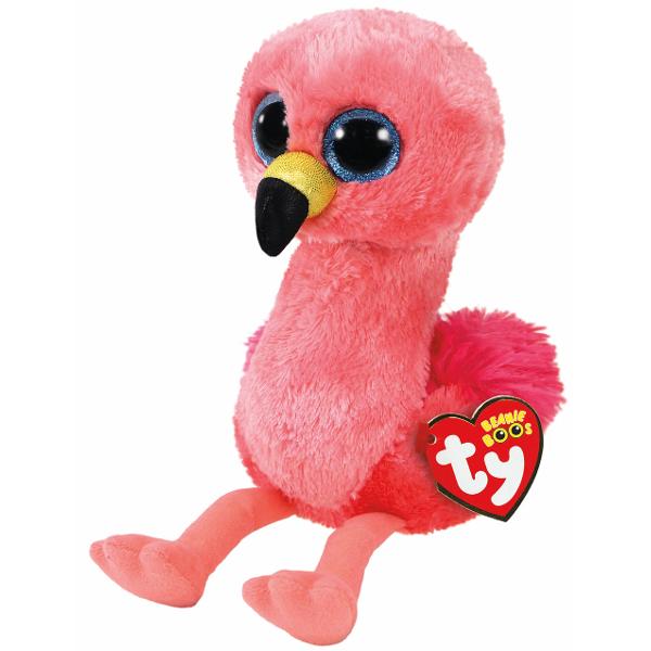 Jucarie de plus TY Beanie Boos - Gilda flamingo roz 24 cm TY 37262