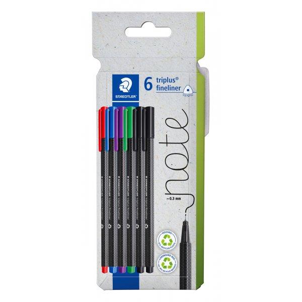 Fineliner Staedtler Triplus 03 mm 6 culori ST334C6