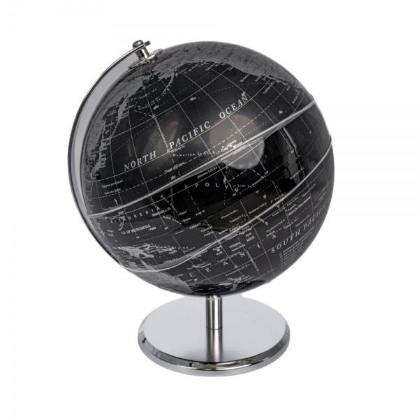 Globul p&259;m&acirc;ntesc CNX este un accesoriu elegant &537;i educativ ideal at&acirc;t pentru birou c&acirc;t &537;i pentru activit&259;&539;i &537;colare Cu un diametru de 20 cm globul este realizat din PVC dur av&acirc;nd o finisare modern&259; &icirc;n culoare neagr&259; &537;i un suport disponibil &icirc;n nuan&539;&259; aurie sau argintie Designul s&259;u deosebit &icirc;l transform&259; at&acirc;t &icirc;ntr-un instrument util pentru studiul geografiei c&acirc;t 