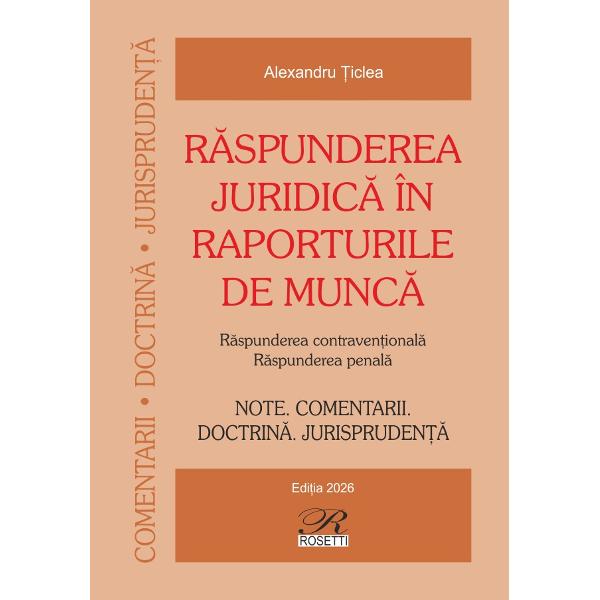 &Icirc;n prezenta lucrare sunt analizate contraven&539;iile &537;i infrac&539;iunile din domeniul rela&539;iilor de munc&259;Prima parte a lucr&259;rii prezint&259; contraven&539;iile reglementate de Codul muncii Legea privind dialogul social nr 3672022 Legea nr 1081999 pentru &icirc;nfiin&539;area &537;i organizarea Inspec&539;iei Muncii Legea securit&259;&539;ii &537;i s&259;n&259;t&259;&539;ii &icirc;n munc&259; nr 3192006 HG nr 2952025 privind 