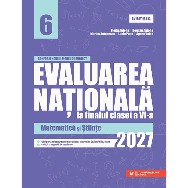 Lucrarea de fa&539;&259; se adreseaz&259; elevilor de clasa a VI-a care la finalul anului &537;colar vor sus&539;ine proba de&nbsp;Matematic&259; &537;i &536;tiin&539;e&nbsp;din cadrul&nbsp;Evalu&259;rii Na&539;ionale Elaborat&259; &icirc;n conformitate cu programele &537;colare &icirc;n vigoare cartea cuprinde 42 de teste de evaluare transdisciplinar&259; cu sugestii de rezolvareCulegerea respect&259; noile standarde metodologice 