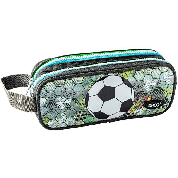 Penar 2 Fermoare Borset&259; DACO PE716N &ndash; Fotbal Poliester 24 &times; 6 &times; 18 cmPentru micii pasiona&539;i de fotbal&nbsp;Penarul DACO PE716N&nbsp;este alegerea ideal&259; pentru organizarea rechizitelor &537;colare Cu un design modern inspirat din lumea sportului decorat 