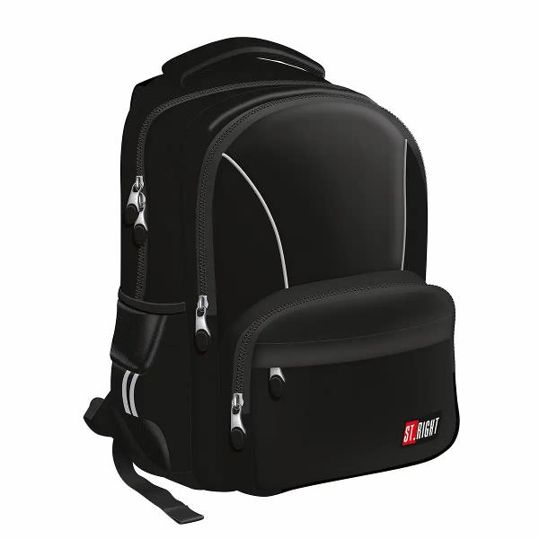 Descopera ghiozdanul scolar Majewski ST Right BP76 din colectia St Black ideal pentru a-ti organiza eficient cartile si accesoriile scolare Acest ghiozdan este conceput pentru a imbina functionalitatea cu un design modern si elegantFunctionalitate excelenta Dispune de 3 compartimente spatioase si 2 buzunare frontale cu fermoar ideale pentru a-ti pastra obiectele in ordineSpatiu suplimentar 2 buzunare laterale elastice si 2 buzunare interioare aditionale inclusiv un 