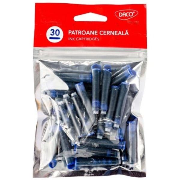 Rezerve cerneala termosensibila DACO You And Me 30 bucset &ndash; descriere produsRezervele de stilou se termina repede Gasiti acum in oferta noastra si set cu numar mare de rezerve concepute pentru stilourile Daco You and Me pentru utilizarea un timp mai indelungat Setul are 30 de patroane cu cerneala termosensibila albastra ce se sterge simplu si rapid cu radiera stiloului prin frecare Se poate rescrie imediat in mod repetat Sunt potrivite pentru utilizarea la scoala sau 