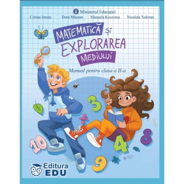 Manualul de Matematica si explorarea mediului pentru clasa a II-a este castigator al licitatiei organizate de Ministerul Educatiei in 2023Manualul este elaborat in conformitate cu programa scolara in vigoare respectand continuturile invatarii prevazute in programa Unitatile de invatare incep cu o pagina introductiva in care sunt enumerate continuturile si obiectivele urmarite Continuturile de matematica si cele de explorarea mediului sunt armonios integrate Ele sunt insotite de 