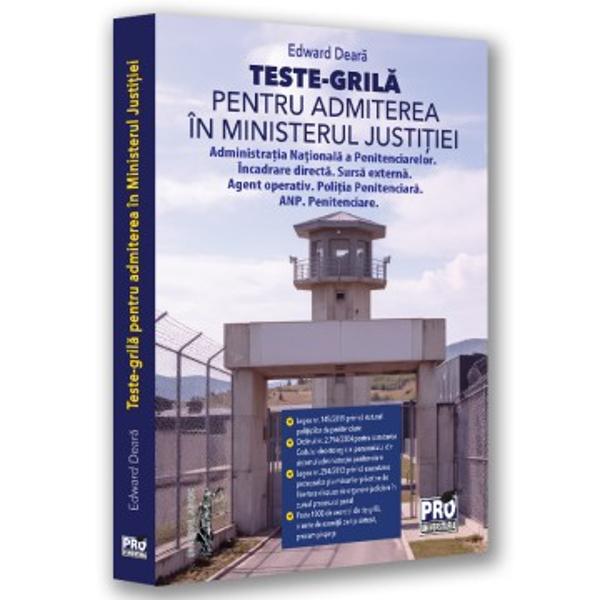 Materialul a fost conceput &icirc;n conformitate cu programa examenului de admitere &icirc;n Ministerul Justi&539;iei Administra&539;ia Na&539;ional&259; a Penitenciarelor Acesta con&539;ine o colec&539;ie bogat&259; de exerci&539;ii de tip gril&259; sintez&259; precum &537;i spe&539;eDup&259; promovarea examenului de admitere la Academia de Poli&539;ie &bdquo;Alexandru Ioan Cuza&rdquo; &icirc;n anul 2018 autorul &537;i-a &icirc;nceput parcursul editorial 