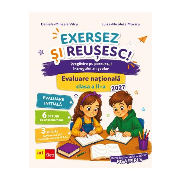 Auxiliarul se adreseaz&259; elevilor din clasa a II-a care se preg&259;tesc pentru Evaluarea Na&539;ional&259; &537;i cuprinde 10 teste un test ini&539;ial &537;ase seturi de antrenament &537;i trei seturi elaborate conform noului model de subiect al MEC Itemii sunt inspira&539;i din evalu&259;rile interna&539;ionale PIRLS &537;i TIMSS iar activit&259;&539;ile propuse faciliteaz&259; monitorizarea progresului &537;i dezvoltarea autonomiei &icirc;n 
