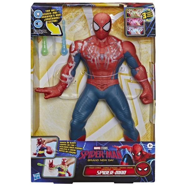 Setul Spider Man Incarcare de Putere aduce actiunea inspirata din universul Marvel direct in joaca celor mici printr-o figurina Spider Man de dimensiuni mari de aproximativ 365 cm Figurina are un design detaliat cu elemente inspirate de costumul eroului si functii interactive care transforma fiecare aventura intr-o experienta dinamica Setul include accesorii speciale pentru activarea diferitelor efecte de putere permitand copiilor sa recreeze scene spectaculoase si propriile misiuni de 