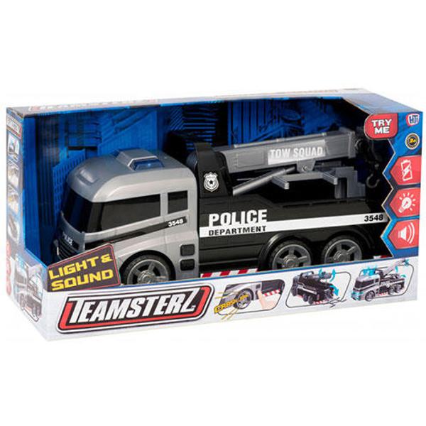 Caracteristici Masina de tractare cu lumini si sunete - Police Tow Truck TEAMSTERZ  Masin a de tractare cu lumini si sunete - Police Tow Truck DImensiuni produsLlh cm19597127 Varsta recomandata3 ani   Avertismente  Produs nerecomandat copiilor sub 3 ani  Baterii necesare  3 x 