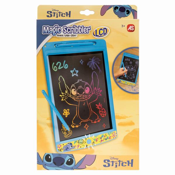 Tabla de desen LCD Disney Stitch este ideala pentru copiii pasionati de desen scriere si activitati creative Ecranul LCD permite realizarea unor desene mesaje forme si modele colorate cu ajutorul stiloului inclus fara a fi necesare hartie creioane sau carioci Continutul poate fi sters rapid prin simpla apasare a butonului dedicat astfel incat tabla sa poata fi reutilizata imediat pentru o noua creatie Setul include un stilou si 2 foi cu sabloane tematice care ii ajuta pe cei mici sa 
