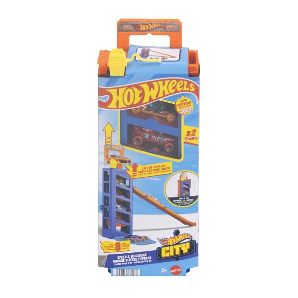 Hot Wheels City Set De Joaca Cu 2 Masinute Incluse este un set de joaca dinamic creat pentru copiii pasionati de masini curse si aventuri urbane Setul include o 1 Set Hot Wheels City si 2 masinute oferind posibilitatea de a incepe joaca imediat dupa deschidere Copiii pot ridica setul pot lansa masinutele pe rampa si pot imagina misiuni rapide prin oras interventii de urgenta si curse spectaculoase Designul tip garaj permite depozitarea masinutelor iar manerul integrat face setul usor de 