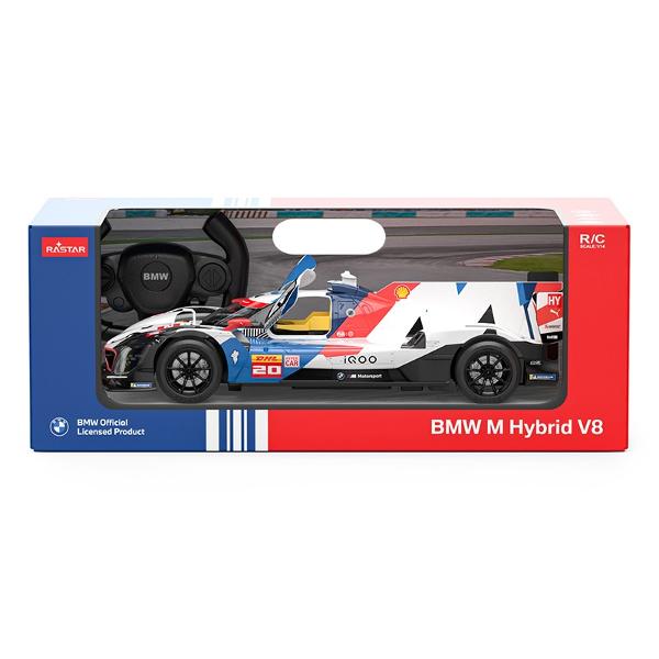Copilul dumneavoastra se poate juca in voie cu masina cu telecomanda BMW M HYBRID V8 scara 1 la 14 oferita de brandul international Rastar Nicio cursa nu este imposibil de castigat cu acesta masinuta replica oficiala cu licenta a modelului original construita cu mare atentie la detalii Masinuta are proportiile ideale pentru momente pline de distractie si amuzament Masinuta functioneaza pe frecventa de 24GAlimentarea se face astfel  pentru masinuta sunt necesare 5 baterii tip AA  iar 