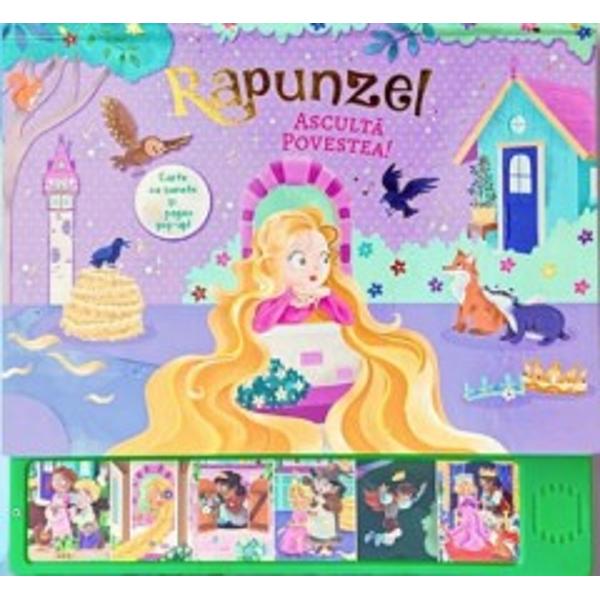Carte cu sunete si imagini Pop-Up - Rapunzel6 butoane cu sunete