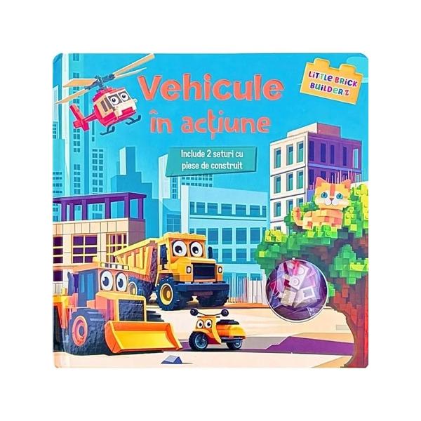 O carte interactiva pentru micii pasionati de vehicule Copiii descopera diferite masini si utilaje si se distreaza construindu-le cu ajutorul pieselor incluse&nbsp;