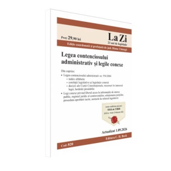 Contenciosul administrativ ca institu&539;ie juridic&259; are drept scop contracararea abuzurilor &537;i exceselor de putere ale autorit&259;&539;ilor publice ap&259;rarea drepturilor persoanei ordonarea activit&259;&539;ii autorit&259;&539;ilor publice &537;i asigurarea ordinii de dreptCulegerea de fa&539;&259; reprezint&259; un ghid at&acirc;t pentru justi&539;iabilii care se consider&259; v&259;t&259;ma&539;i de c&259;tre o autoritate public&259; c&acirc;t 