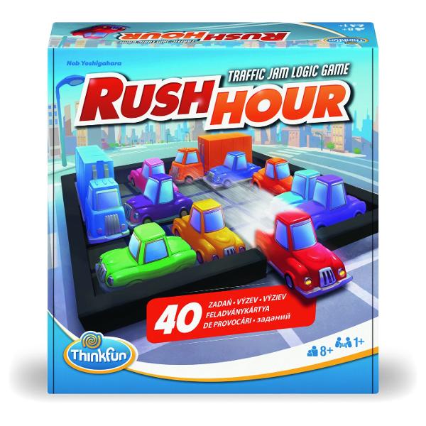 Rush Hour un puzzle logic care te prinde la fiecare nivel Scopul in acest joc este eliberarea masinii rosii blocate in trafic prin mutarea atenta a celorlalte vehicule de pe tabla Regulile simple permit inceperea jocului imediat iar nivelurile de dificultate crescatoare ofera satisfactie pe termen lung Fiecare carte de provocare prezinta o configuratie de start care trebuie rezolvata pas cu pas de la puzzle-uri usoare pentru incepatori pana la provocari complexe pentru experti Rush Hour 