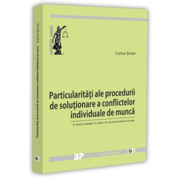Despre lucrare Lucrarea analizeaz&259; &icirc;ntreg parcursul solu&539;ion&259;rii conflictului individual de munc&259; devenit litigios &icirc;n prim&259; instan&539;&259; &537;i &icirc;n c&259;ile de atac Totodat&259; demersul logico-juridic este prelungit &537;i &icirc;n sfera punerii &icirc;n executare a hot&259;r&acirc;rii judec&259;tore&537;ti prin care este solu&539;ionat conflictul individual de munc&259; &Icirc;n lucrarea de fa&539;&259; accentul cade pe 