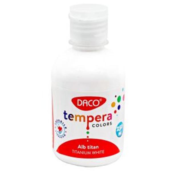 Tempera DACO Alb 250 ml &ndash; Acoperire Mare Uscare Rapid&259; Finisaj MatTempera DACO Alb 250 ml este un produs esen&539;ial &icirc;n orice set de culori pentru pictur&259; oferind luminozitate &537;i versatilitate &icirc;n realizarea proiectelor artistice educa&539;ionale sau hobby Nuan&539;a de alb pur &537;i intens este ideal&259; pentru ob&539;inerea tonurilor deschise a contrastelor &537;i a efectelor specialeFormula asigur&259; putere mare de 
