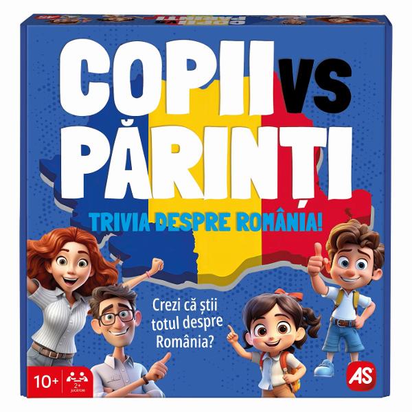 Copiii si parintii se intrec intr-un joc captivant de cultura generala dedicat Romaniei Copii vs Parinti  Trivia despre Romania este conceput pentru intreaga familie si combina competitia distractia si invatarea intr-un format dinamic cu sute de intrebari despre tara noastra Crezi ca stii totul despre Romania Acum este momentul sa demonstrezi Copiii si adultii raspund la intrebari adaptate jocului iar fiecare raspuns corect ii poate aduce mai aproape de linia de sosire Copii stiti care 