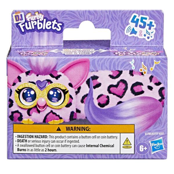 Jucarie interactiva din gama Furby Furblets KITT EE  conceputa pentru distractie muzicala si interactiune dinamica Produsul are un design compact si colorat cu blanita moale si detalii expresive fiind usor de transport si utiliza oriunde Jucaria este echipata cu peste 45 de sunete si efecte muzicale oferind o experienta variata prin activarea diferitelor functii Interactioneaza prin atingere si manipulare raspunzand cu sunete amuzante si melodii stimuland imaginatia si curiozitatea 