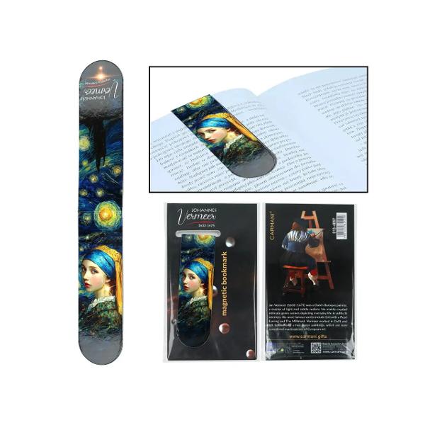 Adaug&259; o not&259; de elegan&539;&259; &537;i rafinament fiec&259;rei lecturi cu semnul de carte magnetic Vermeer &ndash; Fata cu cercel de perl&259; Inspirat de celebra pictur&259; a artistului olandez Johannes Vermeer acest accesoriu &icirc;mbin&259; frumuse&539;ea artei clasice cu utilitatea unui obiect indispensabil iubitorilor de c&259;r&539;iDesignul reproduce imaginea 