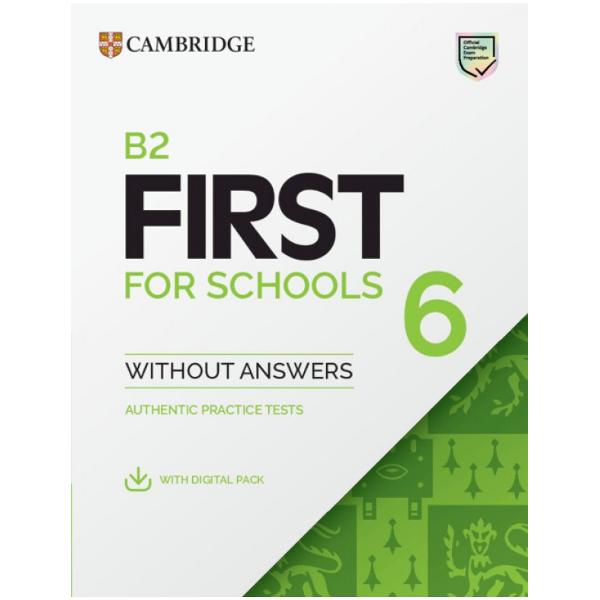 B2 First for Schools 6 Authentic Practice Tests provide perfect preparation because they are exactly like the real exam Inside youll find four authentic B2 First for Schools examination papers from Cambridge Be confident on test day and familiarize yourself with the format by working through each paper and practicing your exam technique All our authentic practice tests go through the same process as the B2 First for Schools exam We check every single part of our practice tests with real 