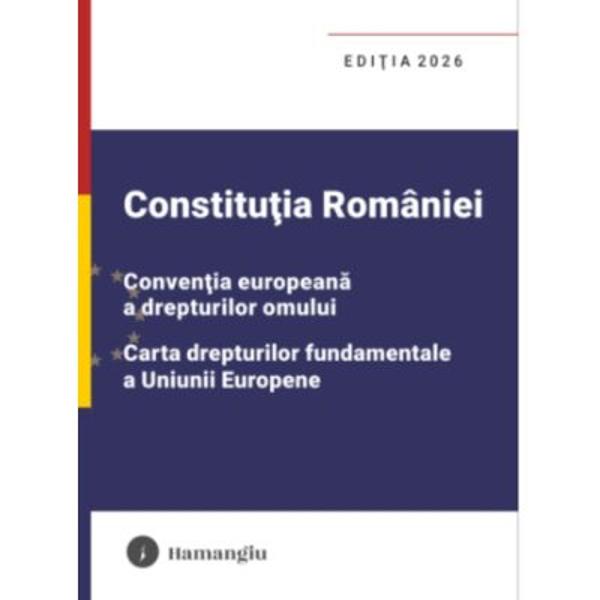 Cartea reuneste principalele instrumente nationale si europene in domeniul protectiei drepturilor si libertatilor fundamentele ale omului Constitutia Romaniei Conventia europeana a drepturilor omului si Carta drepturilor fundamentale a Uniunii EuropeneConstitutia Romaniei din 1991 reprezinta cadrul legislativ fundamental pentru organizarea si functionarea statului si societatii pe baze democratice Editia de fata cuprinde textul ei revizuit prin Legea nr 4292003 si republicat in 