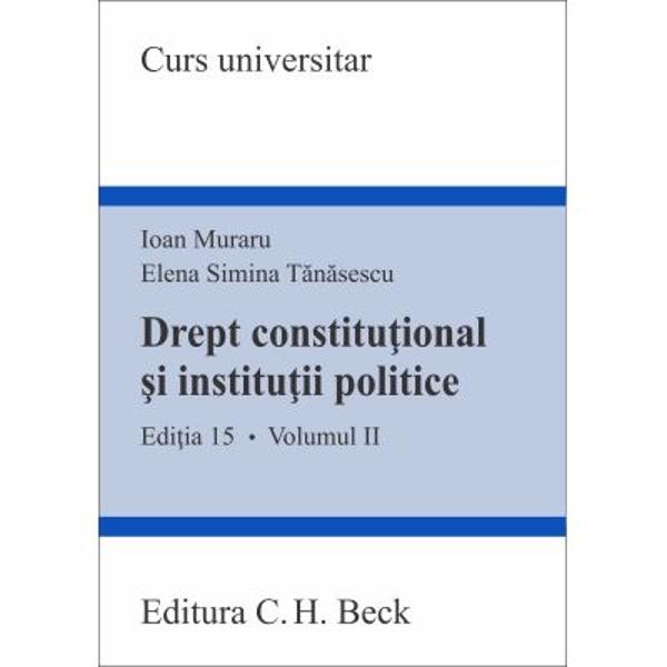 Manualul de drept constitutional si institutii politice al profesorilor Ioan Muraru si Simina Tanasescu constituie unul din reperele clasice ale literaturii de specialitate din Romania Prin continutul sau si maniera de abordare manualul se adreseaza tuturor celor interesati de incadrarea juridica a fenomenului politic din tara noastra in primul rand studentilor din invatamantul juridic dar si practicienilor dreptului jurnalistilor din presa scrisa si vorbita si nu in ultimul rand 