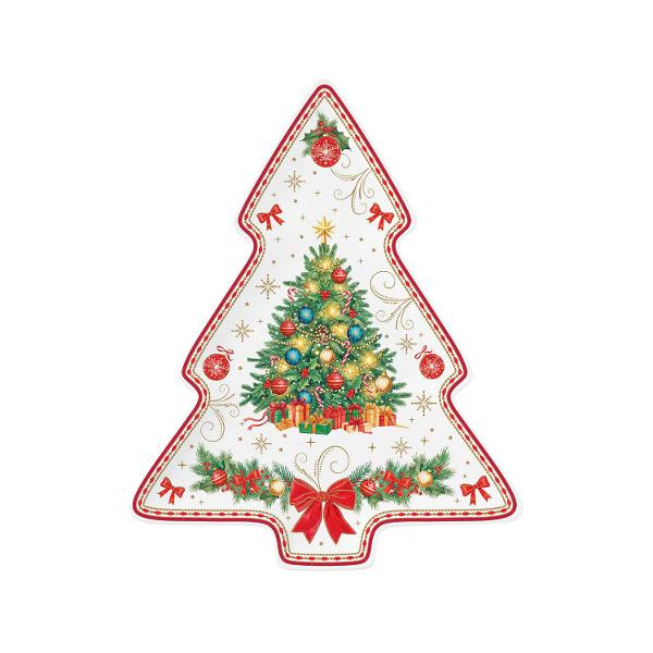 Platou din por&539;elan &icirc;n form&259; de brad Easy Life colec&539;ia Christmas Heritage 20 x 25 cm &ndash; R1481CHERAdu magia Cr&259;ciunului la masa de s&259;rb&259;toare cu platoul din por&539;elan &icirc;n form&259; de brad Easy Life colec&539;ia Christmas Heritage o pies&259; elegant&259; &537;i plin&259; de farmec care &icirc;mbin&259; frumuse&539;ea 
